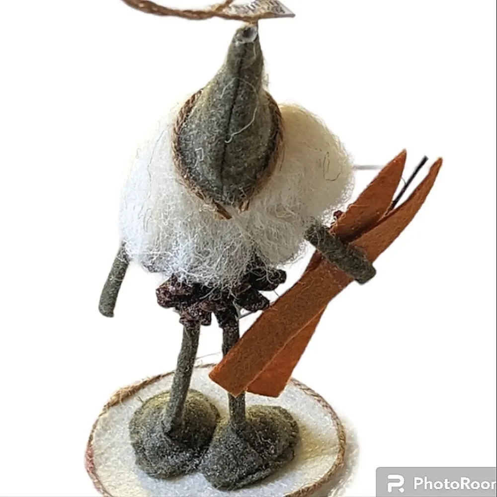 Pottery Barn Pine Cone Santa Ornament